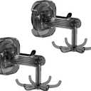 Hanging Utensil Holder Hooks Kitchen Utensil Hanger Wall Mount 360 Rotating Folding Hook Strong Suction Cup Hook Utensil Rack with 6 Hooks for Kitchen Bathroom Cabinet (Transparent Grey)