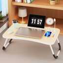 Lap Desk for Laptop Tray, Foldable Laptop Bed Desk with Storage Drawer