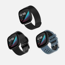 WITHit - Band Kit for Fitbit Versa 3 and Fitbit Sense (3-Pack) - Black Mesh/B...