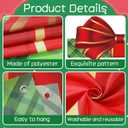 3Pcs Christmas Door Decorations Gift Box Porch Banners Xmas Gift Box Bowknot Door Hanging Banners Christmas Porch Signs Backdrop for Holiday Party Indoor Outdoor Home Wall Decor (Green Plaid)