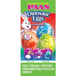 PAAS Dinosaur Eggs Easter Egg Decorating Kit – Fun & Creative Dinosaur Crack, Dye, and Peel Designs for Easter Eggs with Liquid Dyes and Tools 2 Pack