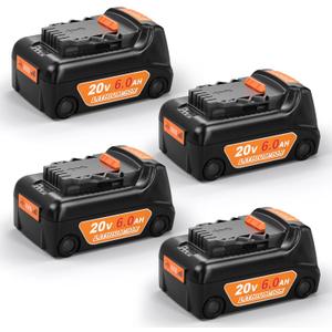 SUnMilY 20V 6.0Ah Battery Replacement for Dewalt 20V Max Battery,Compatible with Dewalt Chargers and DCD/DCF/DCG/DCS Series Cordless Power Tools (4-Pack)