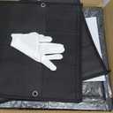 KANEODOT C Shaped End Table Set of 2, TV Tray with Charging Station, USB Ports and Outlets, Slide Under Couch, Storage Bag, for Small Spaces, Black