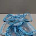 Saintrygo 18 Pack Clear Makeup Bags 7 x 5 PVC Cosmetic Bag Plastic Zippered Pouches Portable Toiletry for Women Men Travel Vacation Bathroom Organizing(Clear Color, Blue Border)