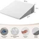 TBXONMOW Wedge Pillow for Sleep Apnea Bed Wedge Pillow Headboard Set for After Surgery,Sleeping,Gerd Acid Reflux Relief,Back Pain Relief Triangle Pillow for Adult,Neck Pain,Anti Snoring,Back Support (24*24*8IN, Whtie/Grey)