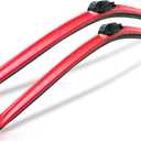 ClixWipers 22" + 22" (Set of 2) Red All Weather Premium Automotive Replacement Windshield Wiper Blades, Passenger and Driver Side Winter Wiper Blades for Various Car Models