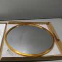 Kate and Laurel Travis Round Wood Wall Mirror, 25.6" Diameter, Gold, Modern Glam Wall Dcor Accent