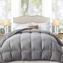 Globon Down Comforter Queen Size,All Season Duvet Insert Ultra-Soft Noiseless Shell,Mediumweight with 8 Corner Tabs, Grey