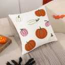 2 x Holibeat Fall Pillow Covers 18x18inch Set of 2 Tufted Thanksgiving Pumpkin Pillow Cases Fall Decoration for Home (8MP)