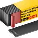 Magnet Strips with Adhesive Backing - Flat Thin Magnetic Tape for Crafts - Tool and Knife Magnetic Strip for Garage, Kitchen and Garden - Sticky Magnetic Tool Holder for Wall - 11pcs 1×6" / 2.5cm×1.8m