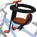 Kid's Bike seat Front Child Carrier Bike Chair for Bicycle Kids seat for Children 2~4 Years,Weight 55 lbs (front mounted brown)