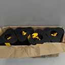 ROBLOCK 2 Pairs Wheel Chocks Heavy-Duty Rubber Wheel Block Non-Slip Base with Nylon Rope Yellow Reflective Tape - 4 Pack Wheel Stopper for Travel Trailers, Car, Camper, Truck, Black