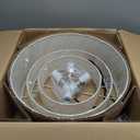 19.7" Linen Drum Pendant Light, Drum Light Chandelier Pendant Lights Kitchen Island Lighting, 3 Tier Large Farmhouse Pendant Hanging Light Dining Room Pendant Chandelier for Foyer Hallway