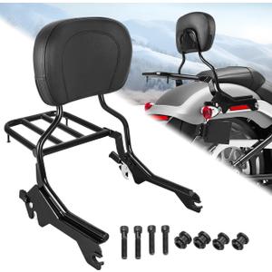 Rear Passenger Upright Backrest Sissy Bar With Luggage Rack Docking Hardware Kits Set Compatible With For 2018-UP Softail Fat Boy FLFB 114 FLFBS Breakout FXBR 114 FXBRS