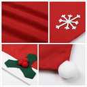 2 x 4 Pcs Christmas Chairs Covers Santa Claus Hat Dining Chair Slipcovers Xmas Red Chair Back Covers for Xmas Holiday Festive Decoration (Set of 4. Red)