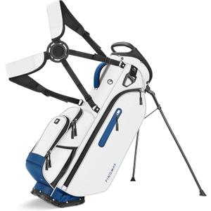 Findway 5 Way Golf Stand Bag, Upgraded Lightweight Golf Bag with Stand, Golf Club Bag with 7 Pockets Dual Strap and Rain Cover for Men Women