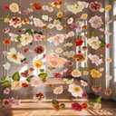 6 Pcs 35.46 ft Flower Garlands Backdrop Spring Artificial Wildflower Vines Floral Decorations for Party Fake Flower Vines Faux Silk Wildflower for Easter Wedding Garden Wall Arch(Champagne)