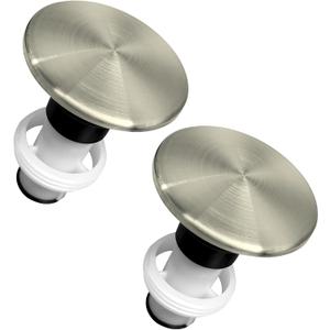 972-098J Plumbing-Equipment Brushed Nickel Drain Sink Stopper, Drain Sink Plug Part Push & Seal Drain Stopper Assembly