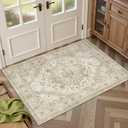 Washable Runner Rug 2.6x10 Runners for Hallways, Ultra-Thin Carpet Runners for Entryway Anti Slip Backing Runner Rugs for Kitchen Laundry Room Indoor Hallway (Ivory/Beige)