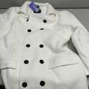 chouyatou Men's British Style Double Breasted Heavyweight Mid Long Wool Pea Coat (Medium, White)