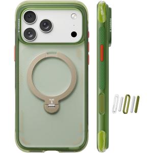 TORRAS Ostand Q3 Air for iPhone 17 Pro Case 6.3 inch with Stronger Magnetic Stand, Fit for Magsafe, Airbags Protection, Camera Control for iPhone 17 Pro Case, Shockproof & Stylish Evergreen