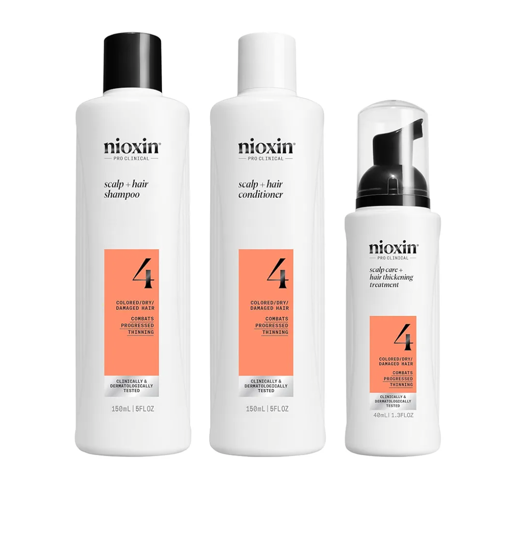 Nioxin Scalp + Hair Thickening System Kits | For Natural, Colored, & Damaged Hair with Light to Progressed Thinning | Strengthen & Boost Hair Density with Niacinamide & Biotin | 1 Month Supply