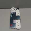 Philips 6 Outlet Power Strip Surge Protector, 6 Ft Power Cord, Designer Braided Extension Cord, Flat Plug, Perfect for Office or Home Dcor, 1080 Joules, White, SPC3054WA/37