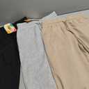 Teen Girls Sweatpants Wide Leg Drawstring Elastic Waist Pants Straight Leg Athletic Trousers with Pockets (9-10 Years, Khaki, Light Heather Gray, Black)
