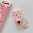 Skysia Pink Ice Cream AirPods 4 Case (2024) – Cute Soft Silicone Protective Cover with Keychain, Shockproof Dustproof 360° Full Protection, Durable & Stylish AirPods 4 Accessory (Pack of 4)