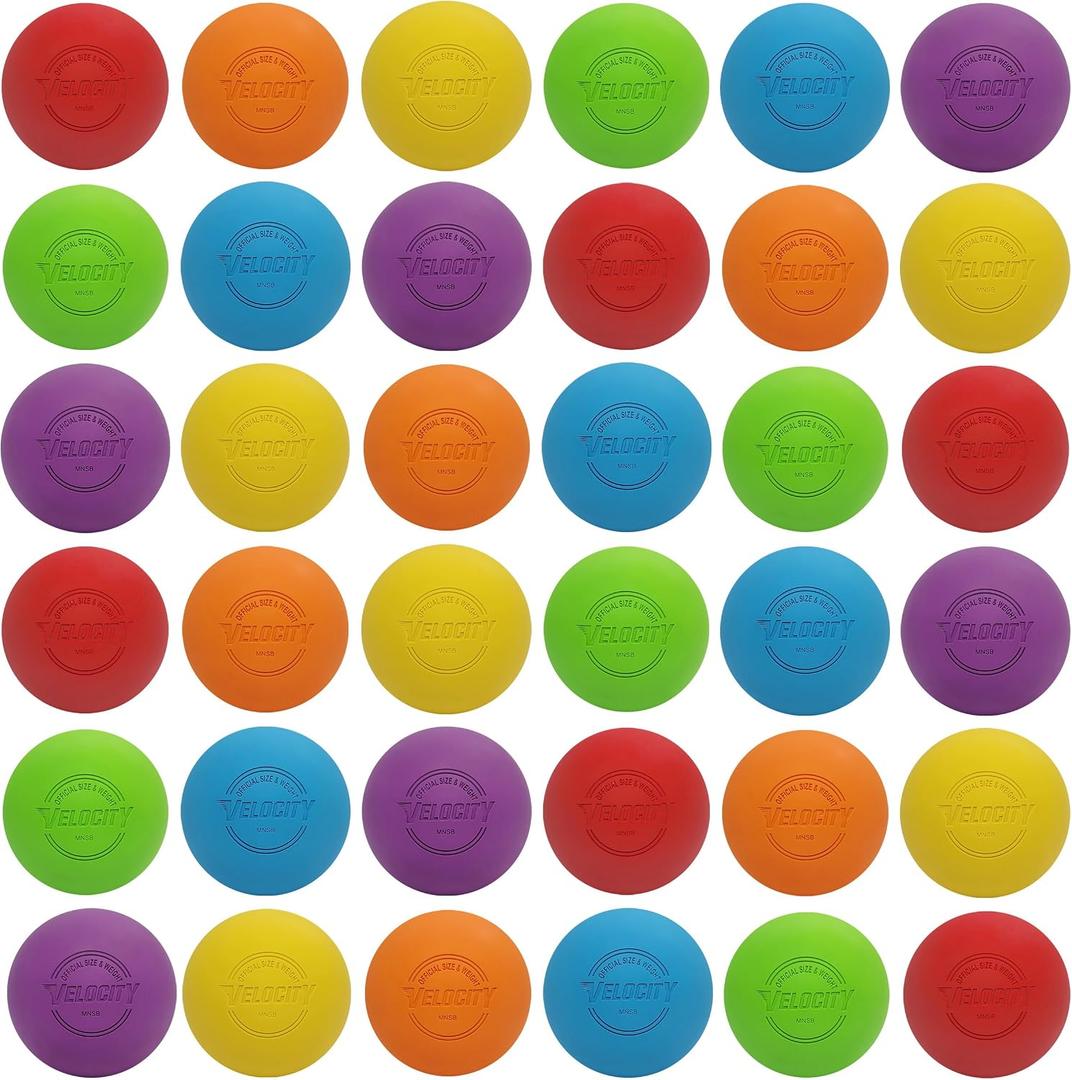 Velocity Lacrosse Balls - 6 Packs - for Practice, Official NFHS and College Approved Size