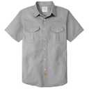 Dubinik® Mens Short Sleeve Button Down Shirts Two Pocket Vintage Mens Work Shirt Cotton Mens Shirts Casual with Stretch Dark Gray, XL