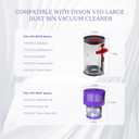 7.79in Large Dust Bin Replacement for Dyson V10 SV12 Models,Canister Bin for Part No.969509-01 and Filter No.969082-01 for Absolute/Absolute Pro/Animal/Animal Extra/Total Clean