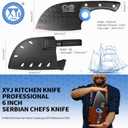 XYJ Authentic Since 1986,Heavy Duty Large Meat Cleaver,Serbian Chef Butcher Knife with Case,Chefs Vegetable Kitchen Knife,Full Tang for Outdoor Camping,Wood Handle with Sheath