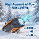 Waist Belt Clip Fan, Rechargeable Wearable Fan, Ice Cooling & Flashlight | 5 Speeds,13000RPM, 20H Long Runtime, Hands-Free Wearable Fan for Night Work, Camping & Outdoor Jobsite Orange
