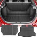 powoq Trunk Mat Compatible with 2022-2026 Honda Civic Hatchback Backrest Mat TPE Cargo Liner Replacement for 2022-2026 Honda Civic Accessories (Fit Hatchback, Rear Backrest Mat+Rear Trunk Mat)