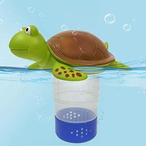 Blufree Chlorine Floater, Floating Chlorine Dispenser for Pools, Cute Turtle Pool Chlorines Floater, Large Capacity Chlorines Pool Floater w/Adjustable Release