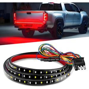 Qasim 60inch Truck Tailgate Light Strip Bar,White Reverse Light/Red Brake Rear Turn Signal LED Strip for Pickup Trailer Cargo Tailgate Running Flash Light