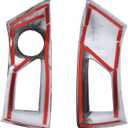 2pcs Car ABS Inner Central Console Air Conditioning Vent Rings Frame Cover Trim Car Accessories Compatible with Toyota Tacoma 2011 2012 2013 2014 2015 Left Hand Driver (Black Carbon Fiber)