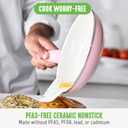 GreenLife Non Stick Fry Pan Set (7" & 10"), Non-Toxic PFAS-Free Ceramic Skillets, Dishwasher & Oven Safe, Egg Omelet Frying Pans, Stay- Cool Handles, Kitchen Home Cooking Essentials, Pink