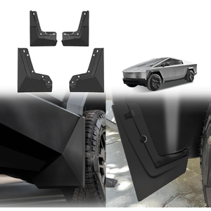 BestEvMod Upgrade Mud Flaps Splash Guards Compatible with Tesla Cybertruck 2026 2025 2024 Splash Fender OEM Style ABS Winter Sediment Dirt Protection Set of 4 No Need to Drill Full Cover