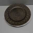 Black Charger Plates, 13 Inch Set of 6 Plastic Peacock Chargers for Dinner Plates,Table Settings, Easter, Thanksgiving, Christmas Party, Family Gathering.