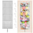 Woodoulogy Hanging Stuffed Animal Storage, Over Door Large Plush Toy Organizer with Metal Hook, Baby Accessory Holder Idea for Nursery, Doll & Bear Mesh Hammock Bag for Girl Boy Kid Room