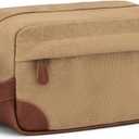 Vorspack Travel Toiletry Bag - Hanging Toiletry Bag for Men Water Resistant Canvas Shaving Bag with Large Capacity for Travel - Brown (Medium)