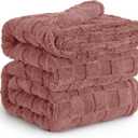 Bedsure GentleSoft Blankets Queen Size for Bed - Super Soft Cozy Blanket for Women Kids Girls, Large Fuzzy Fleece Throw for Bedroom Decor, Dusty Pink, 90x90 Inches