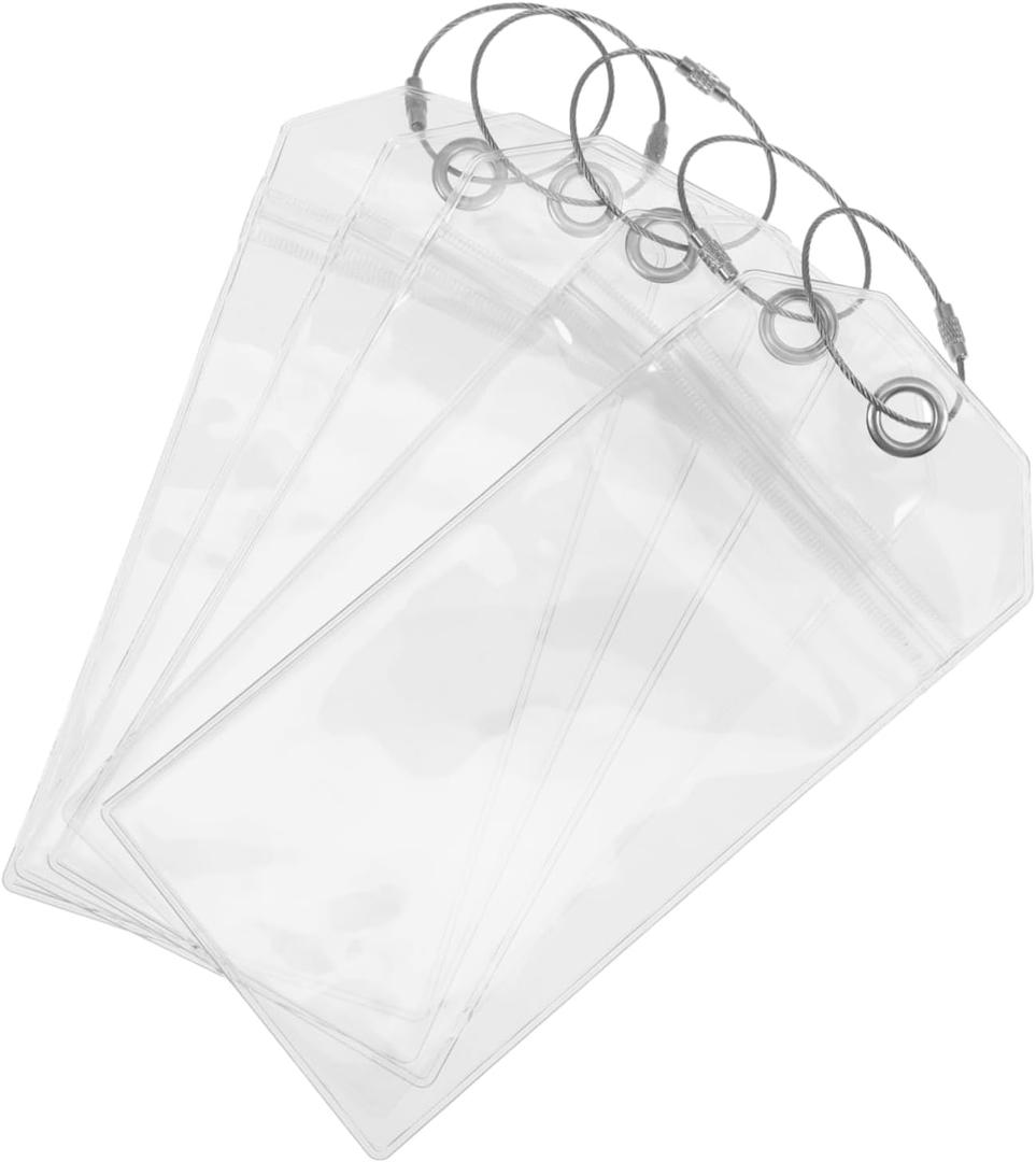 Homoyoyo Badge Holder Vertical 5pcs Luggage Tag Holder Plastic Id Case for Carnival Cruise Easy Installation