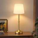 Kakanuo Rechargeable Cordless Table Lamp Gold - 1 Pack Brass 4000mAh Battery Operated Lamp, 3000K Warm Light, Touch Control Stepless Dimming, for Bedside, Dining Table, Home Decor