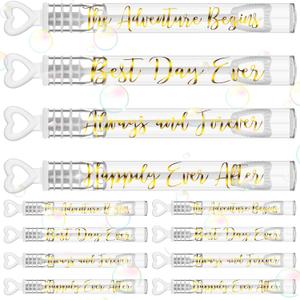 120 Count Wedding Mini Bubble for a Wedding Wands Bulk Heart Bubble Wand for Guests Send Off Adults Party Supplies Valentine Anniversaries Celebration (Love Forever)