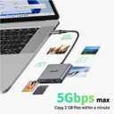 Acer SD Card Reader USB C, 3 in 1 Memory Card Reader with Dual Slots & USB 3.0, Micro SD Card Adapter for iPhone 17/16/15 Compatible with Camera, Android, MacBook Neo/Pro/Air, Laptop