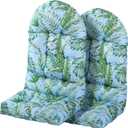 Enipate Tropical Print Adirondack Chair Cushions Set of 2, Weather Resistant Patio Chair Seat Cushion, Tufted Thicken Outdoor High Back Rocking Chair Pads