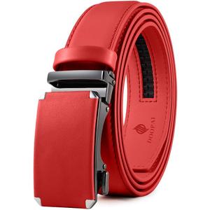 DOOPAI Belt Men, Ratchet Belt Dress Adjustable 1 3/8" Genuine Leather Designer Belt, Size Length Can be Cut, with Gift Box